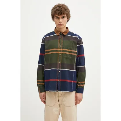 Zdjęcie Barbour koszula bawełniana Bushlane OS Tartan Shirt męska relaxed z kołnierzykiem klasycznym MSH5532