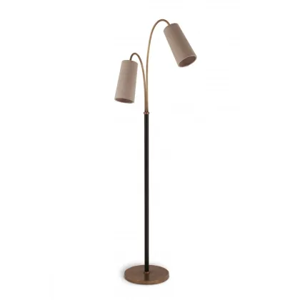 Zdjęcie Unikatowa mosiężna wysoka lampa KELLY z dwoma światłami