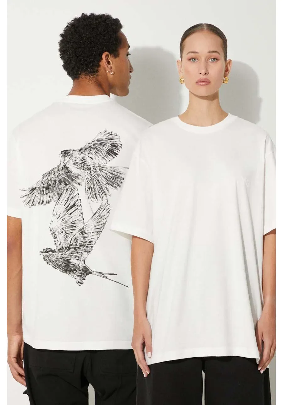 obrazek 1 Y-3 t-shirt bawełniany Graphic Tee kolor biały z nadrukiem IX0402