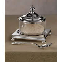 Zdjęcie Stylowe naczynie na ser z łyżką platerowane srebrem – Pampaloni