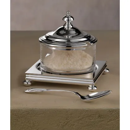 Zdjęcie Stylowe naczynie na ser z łyżką platerowane srebrem – Pampaloni