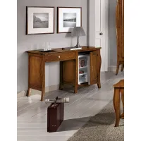 Picture Italian, unique desk with a door, a drawer and a compartment for a refrigerator - Zanini