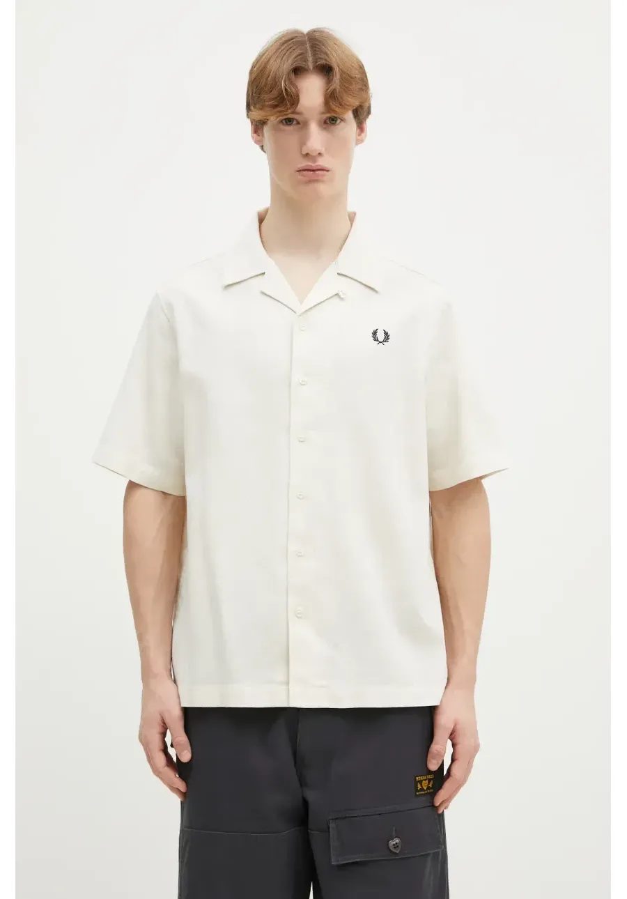 obrazek 1 Fred Perry koszula bawełniana męska kolor beżowy regular M7774.560