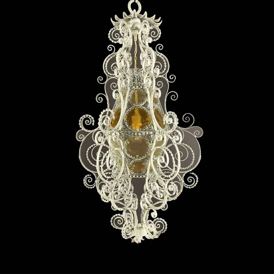 obrazek 1 Prestiżowa lampa z kutego żelaza XX wiek