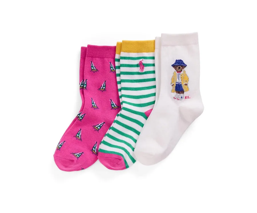 obrazek 1 Polo Ralph Lauren Zestaw 3 par wysokich skarpet dziecięcych 4,47969E+11 Kolorowy