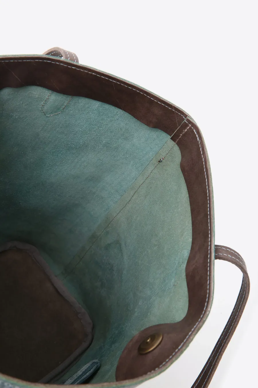 obrazek 5 Stylowa błękitna shopperka wykonana ze skóry - Terrida