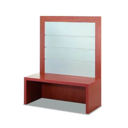 Picture A slatted panel with a bench for a shop