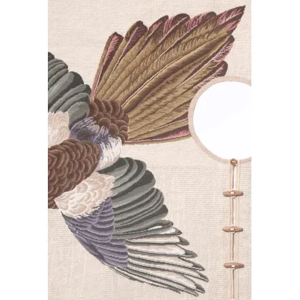 Picture Round carpet with a bird motif - MIGRATION GAZZA