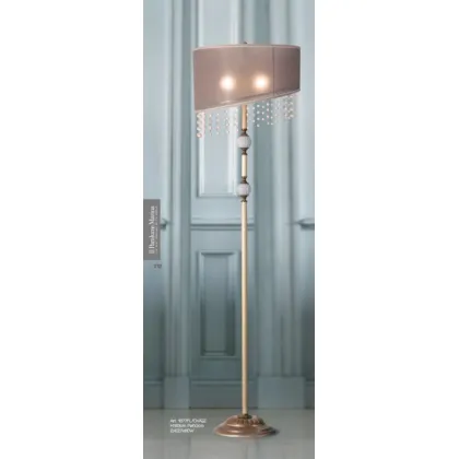 Zdjęcie Lampa podłogowa z odlewanego mosiądzu z elementami ze szkła Murano i białymi wisiorkami kwarcowymi – Il Paralume Marina