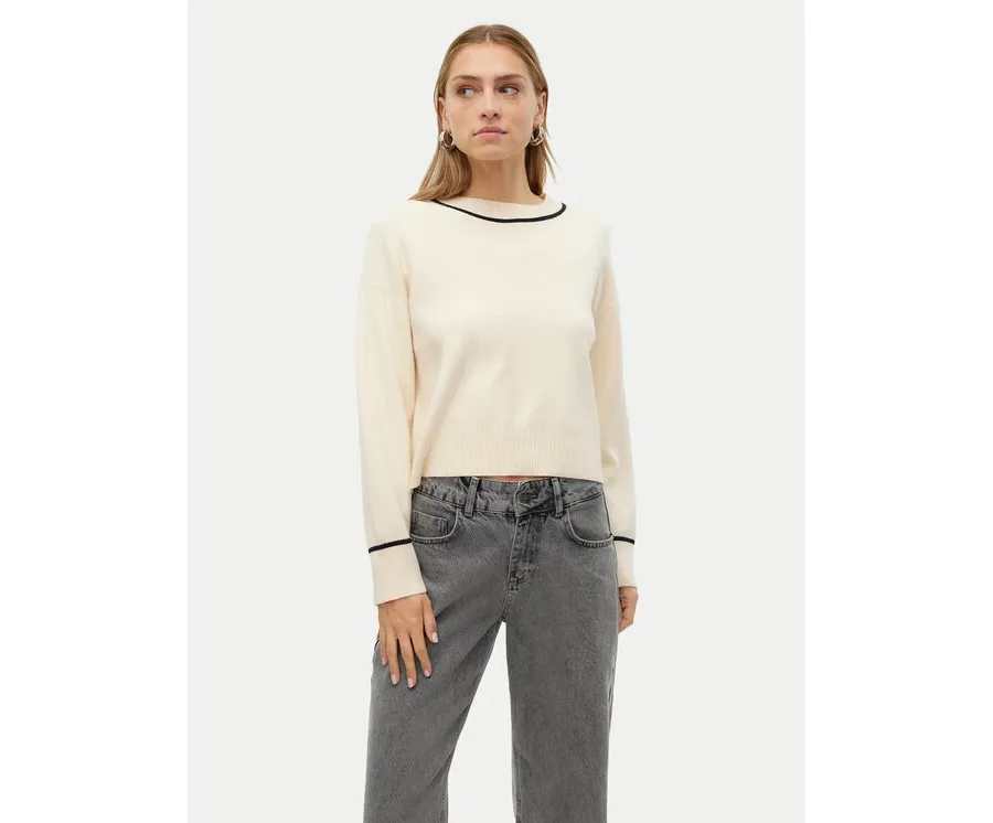 obrazek 1 Vero Moda Sweter Saba 10318077 Écru Regular Fit