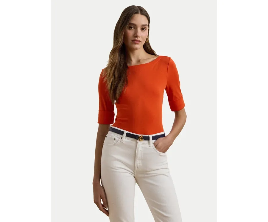 obrazek 1 LAUREN RALPH LAUREN Bluzka 200654963186 Pomarańczowy Slim Fit