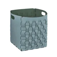 Picture Tall leather basket Dubai, blue