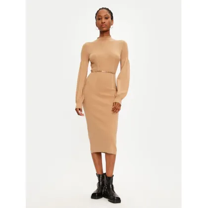 Zdjęcie TWINSET Sukienka dzianinowa 242TP3591 Beżowy Slim Fit