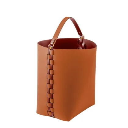 Zdjęcie Stylowy koszyk Helena w kolorze koniakowym z rączką