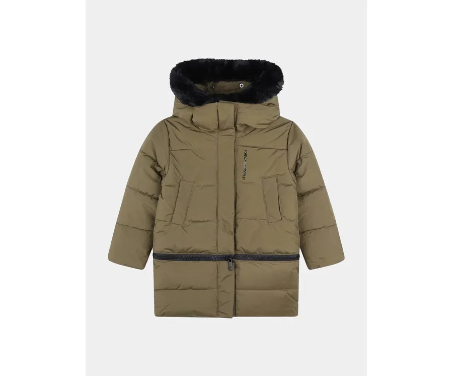 obrazek 1 Karl Lagerfeld Kids Kurtka zimowa Z16167 D Khaki Regular Fit