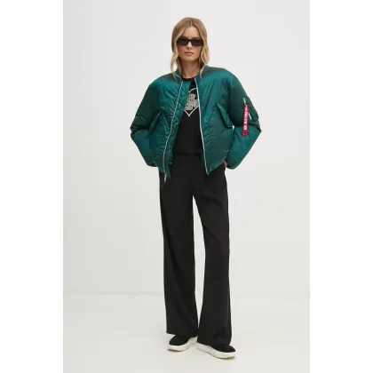 Zdjęcie Alpha Industries kurtka damska kolor turkusowy zimowa oversize 148004