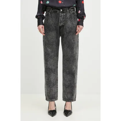 Zdjęcie Aries jeansy bawełniane Lasered Croc Lilly Jean damskie high waist AR3010103