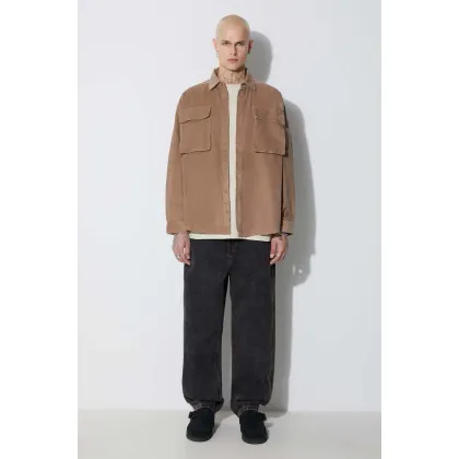 Zdjęcie Taikan kurtka Shirt Jacket Corduroy męski kolor brązowy regular z kołnierzykiem klasycznym TK0002.DNECRD