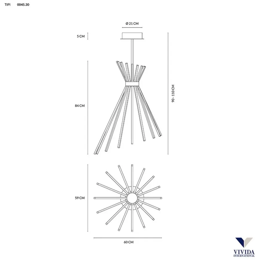 obrazek 3 Awangardowe oświetlenie do domu - lampa wisząca Tipi