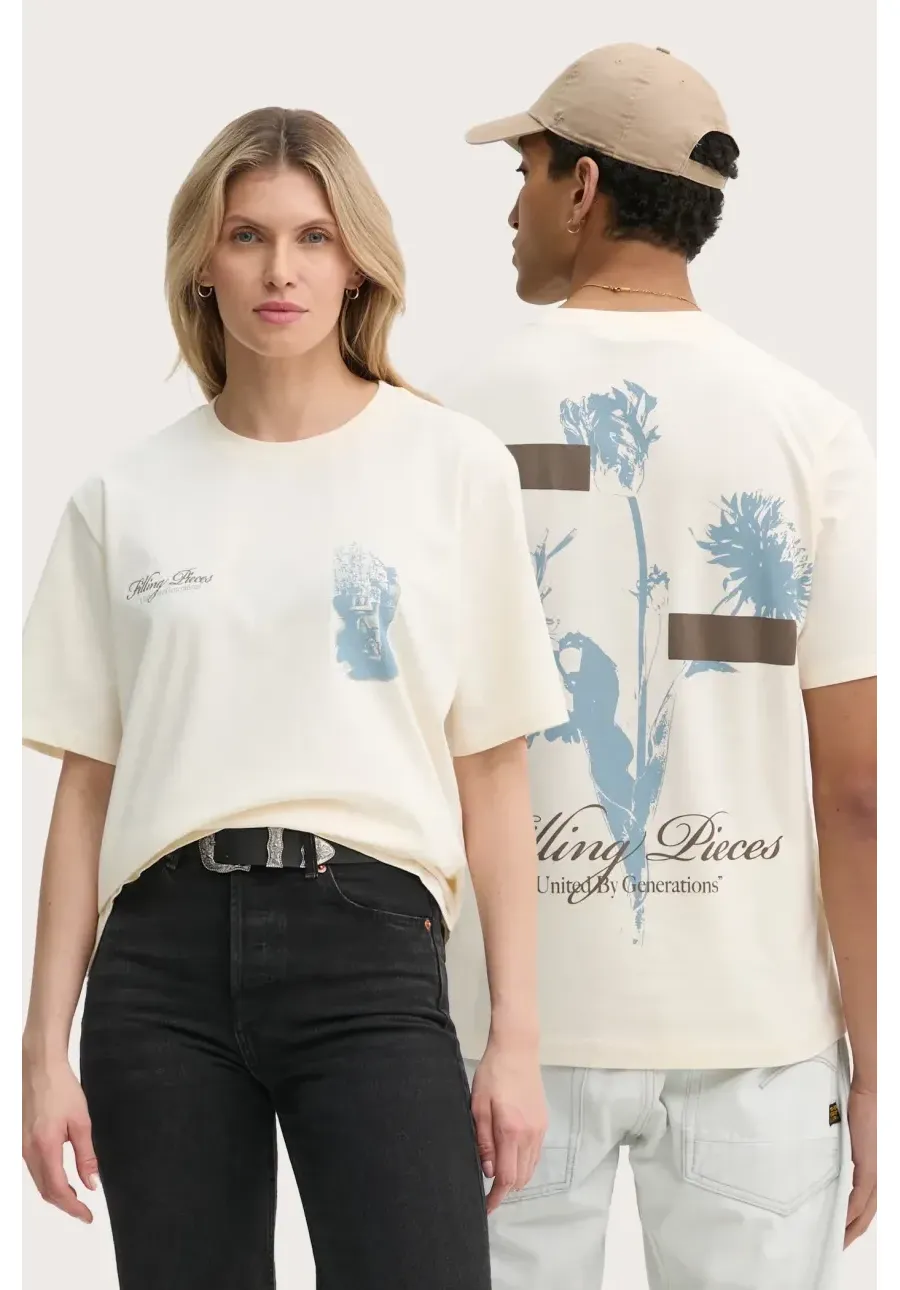 obrazek 1 Filling Pieces t-shirt bawełniany kolor beżowy z nadrukiem 74499859936