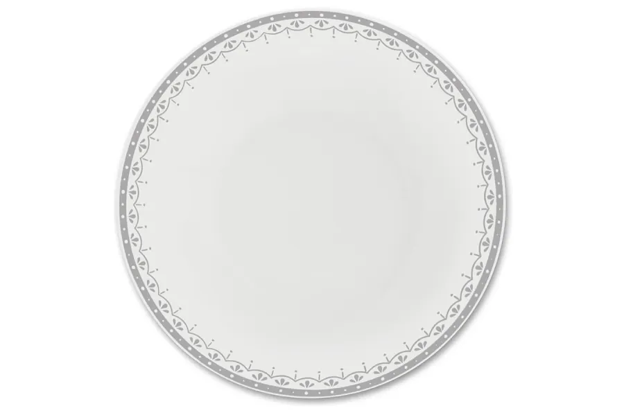 obrazek 1 Wyjątkowy głęboki talerz z porcelany zdobiony pięknym szarym ornamentem - Leander
