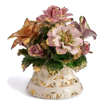Picture Amazing decorative ceramic basket with flowers