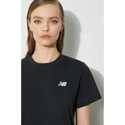 Zdjęcie New Balance t-shirt bawełniany Essentials Cotton damski kolor czarny WT41509BK