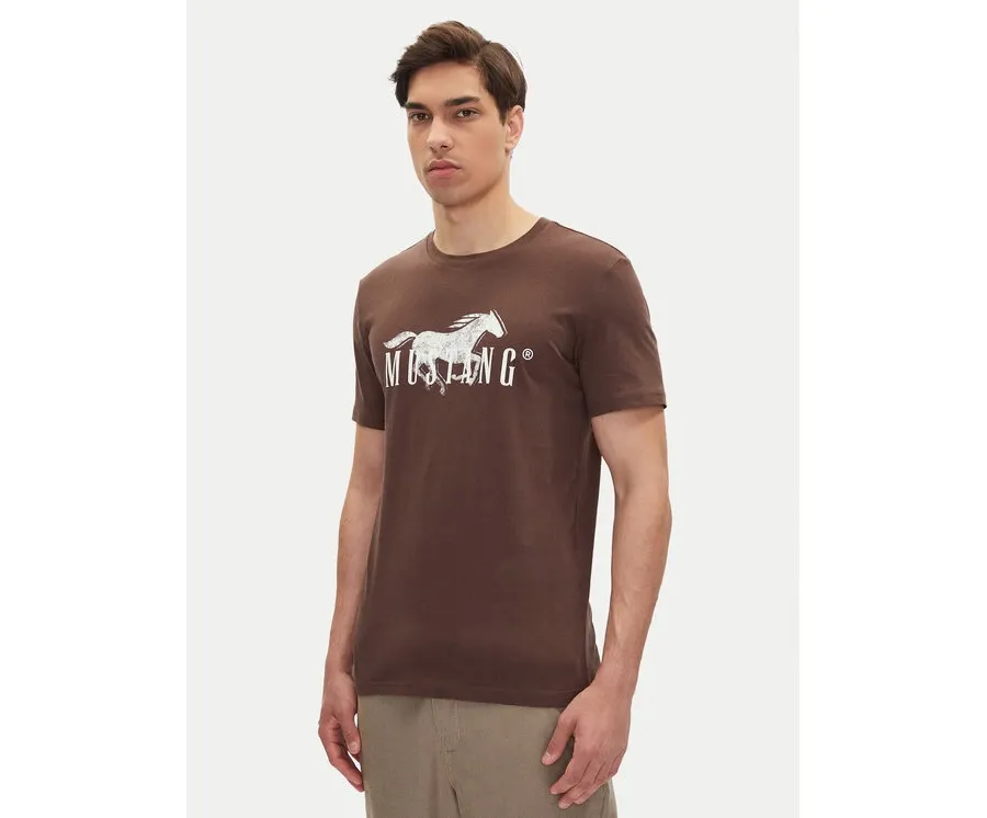 obrazek 1 Mustang T-Shirt Austin 1016279 Brązowy Regular Fit