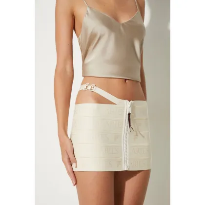 Zdjęcie Fila spódnica Fila x Aries Logo Elastic Skirt kolor beżowy mini ołówkowa 42PS24SK018572690269
