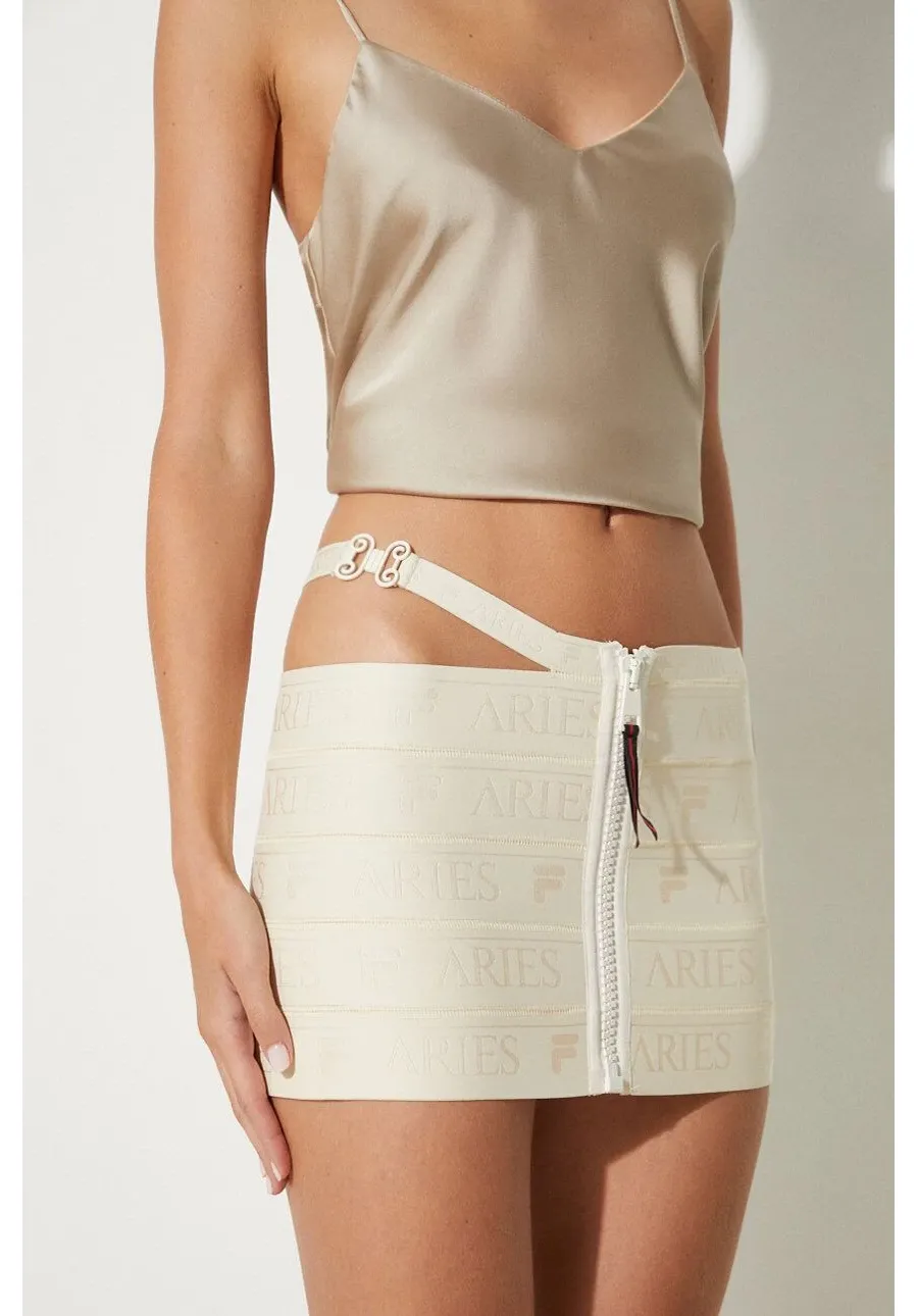 obrazek 1 Fila spódnica Fila x Aries Logo Elastic Skirt kolor beżowy mini ołówkowa 42PS24SK018572690269