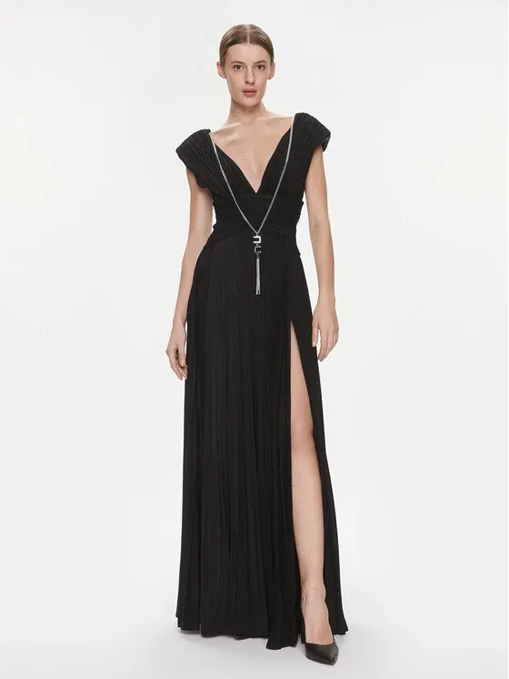 Picture Elisabetta Franchi Sukienka wieczorowa AB-563-41E2-5754 Czarny Regular Fit