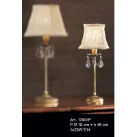Picture Stylish lamp with transparent pendants and a conical lace shade – Il Paralume Marina