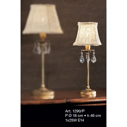 Picture Stylish lamp with transparent pendants and a conical lace shade – Il Paralume Marina