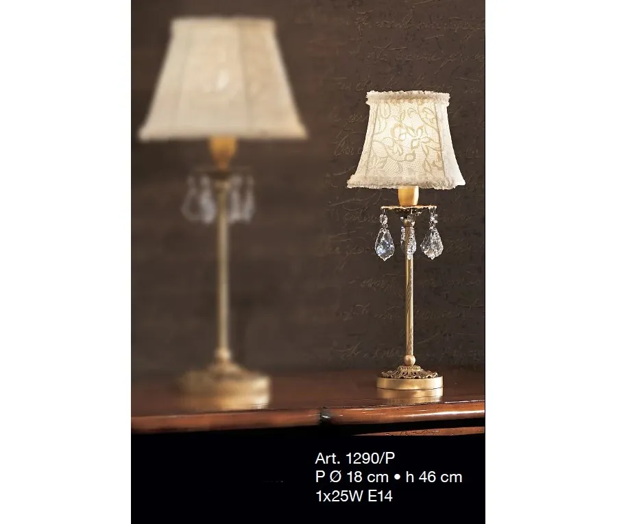 obrazek 1 Stylowa lampa z przezroczystymi zawieszkami ze stożkowym kloszem z koronki – Il Paralume Marina