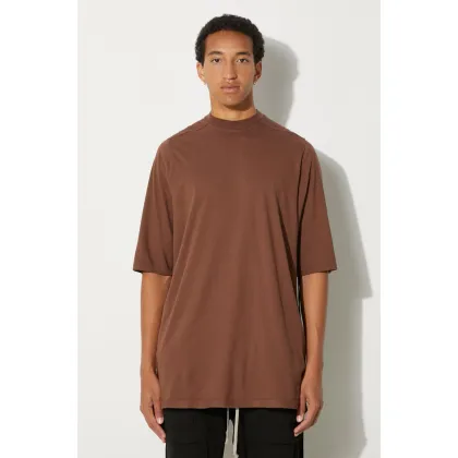 Zdjęcie Rick Owens t-shirt bawełniany Jumbo T męski kolor brązowy gładki DU02D2274.RN