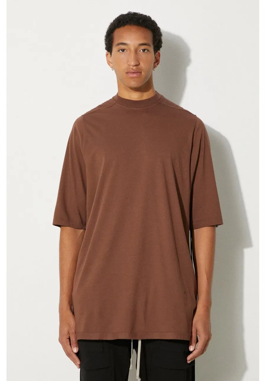 obrazek 1 Rick Owens t-shirt bawełniany Jumbo T męski kolor brązowy gładki DU02D2274.RN
