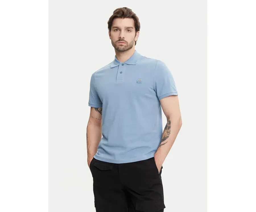 obrazek 1 Moose Knuckles Polo Everett M34MT712 Niebieski Slim Fit