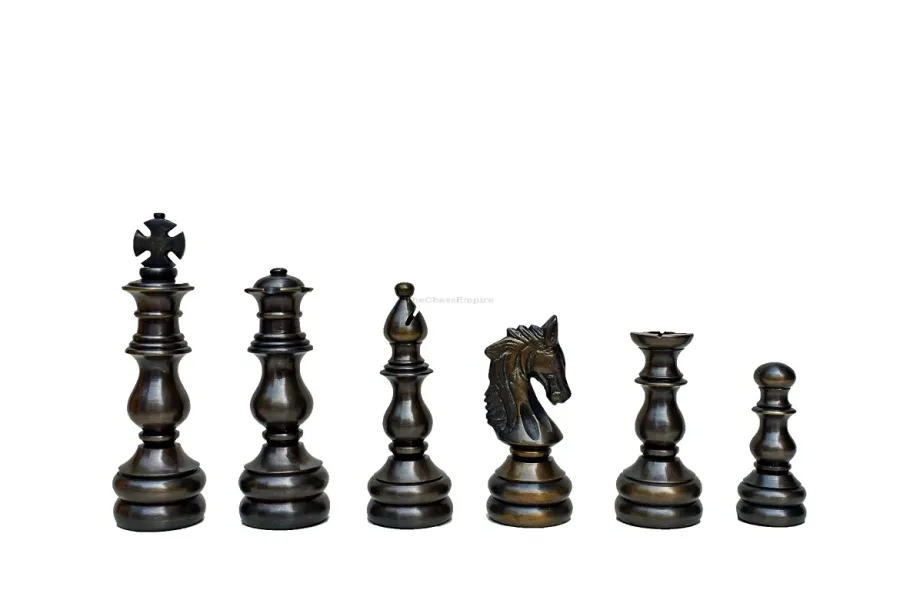 obrazek 3 Profesjonalne szachy z litego mosiądzu English Elite - The Chess Empire