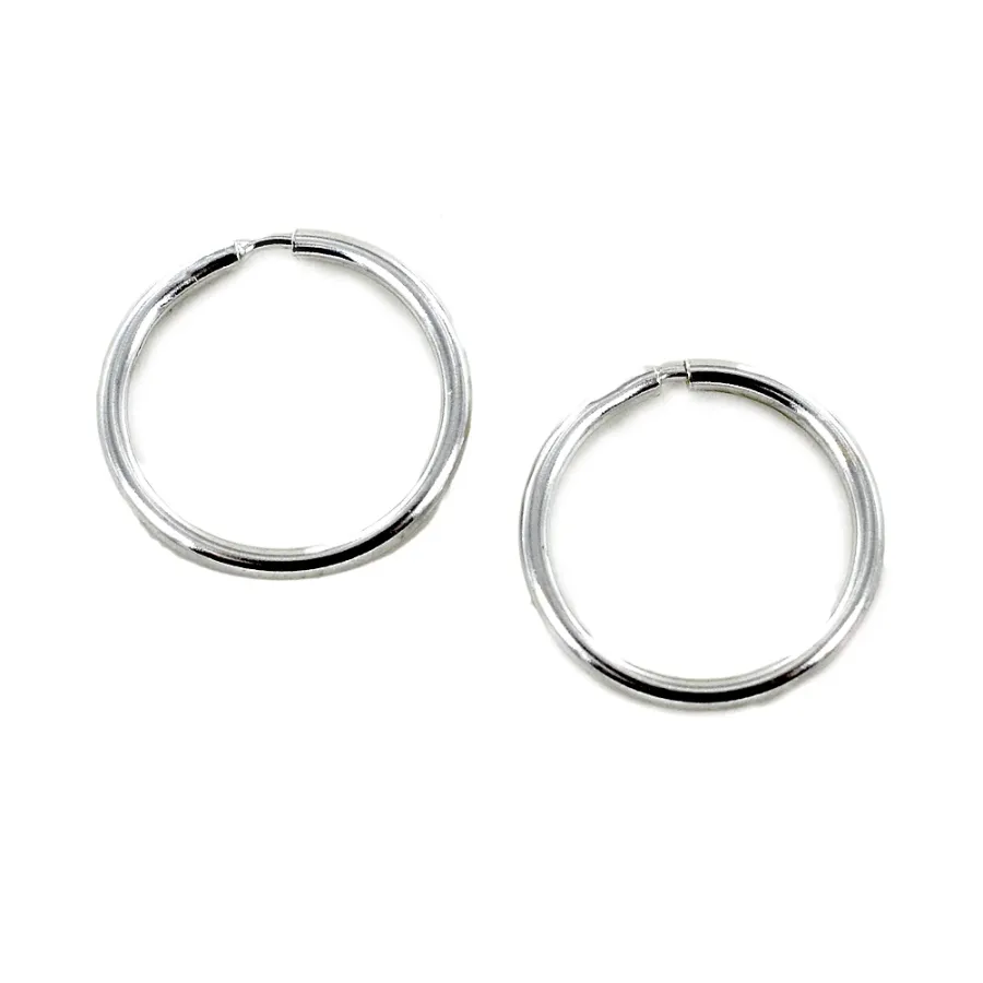 obrazek 4 Eleganckie kolczyki unisex z białego złota