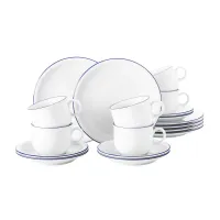 Zdjęcie Biały 18-elementowy serwis kawowy z porcelany w stylu nowoczesnym - Seltmann Weiden