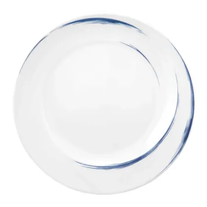 Zdjęcie Okrągły duży talerz obiadowy z porcelany 28 cm zdobiony niebieskim wzorem - Seltmann Weiden