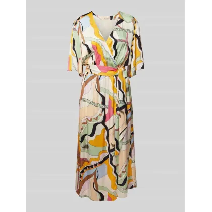 Zdjęcie Sukienka o długości do kolan z wiskozy z dekoltem w serek model ‘KELLA’