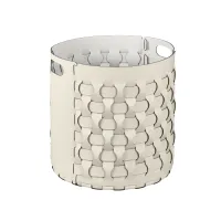 Picture Dubai leather round basket Ø40xH40 cm, vanilla
