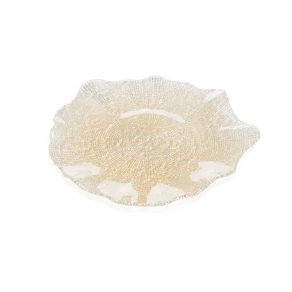 Zdjęcie Stylowy talerz z kolekcji Folies w kolorze jasnozłotym – IVV