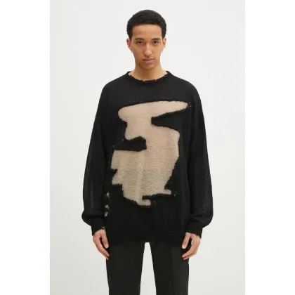 Zdjęcie MM6 Maison Margiela sweter z domieszką wełny męski kolor czarny SH0HL0019