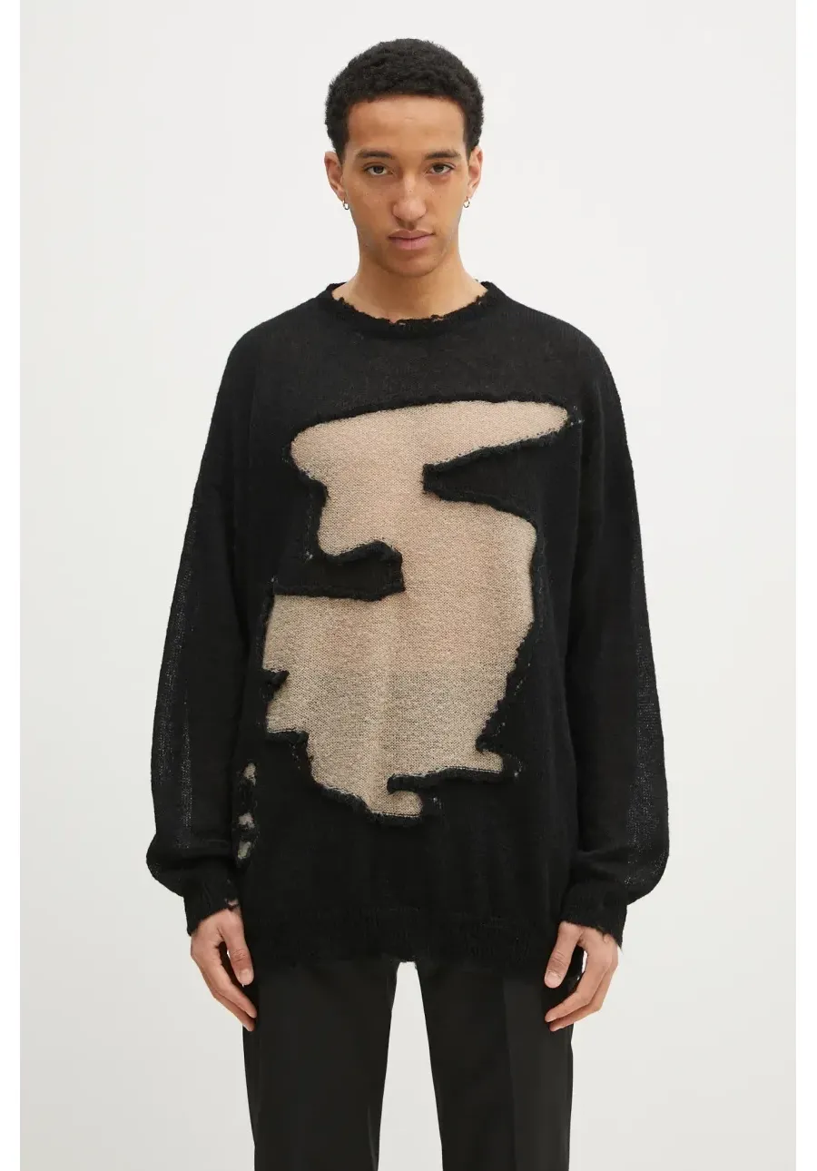 obrazek 1 MM6 Maison Margiela sweter z domieszką wełny męski kolor czarny SH0HL0019