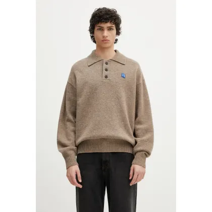 Zdjęcie Ader Error sweter wełniany Apparel-Top męski kolor brązowy BO42FYKT0102BG