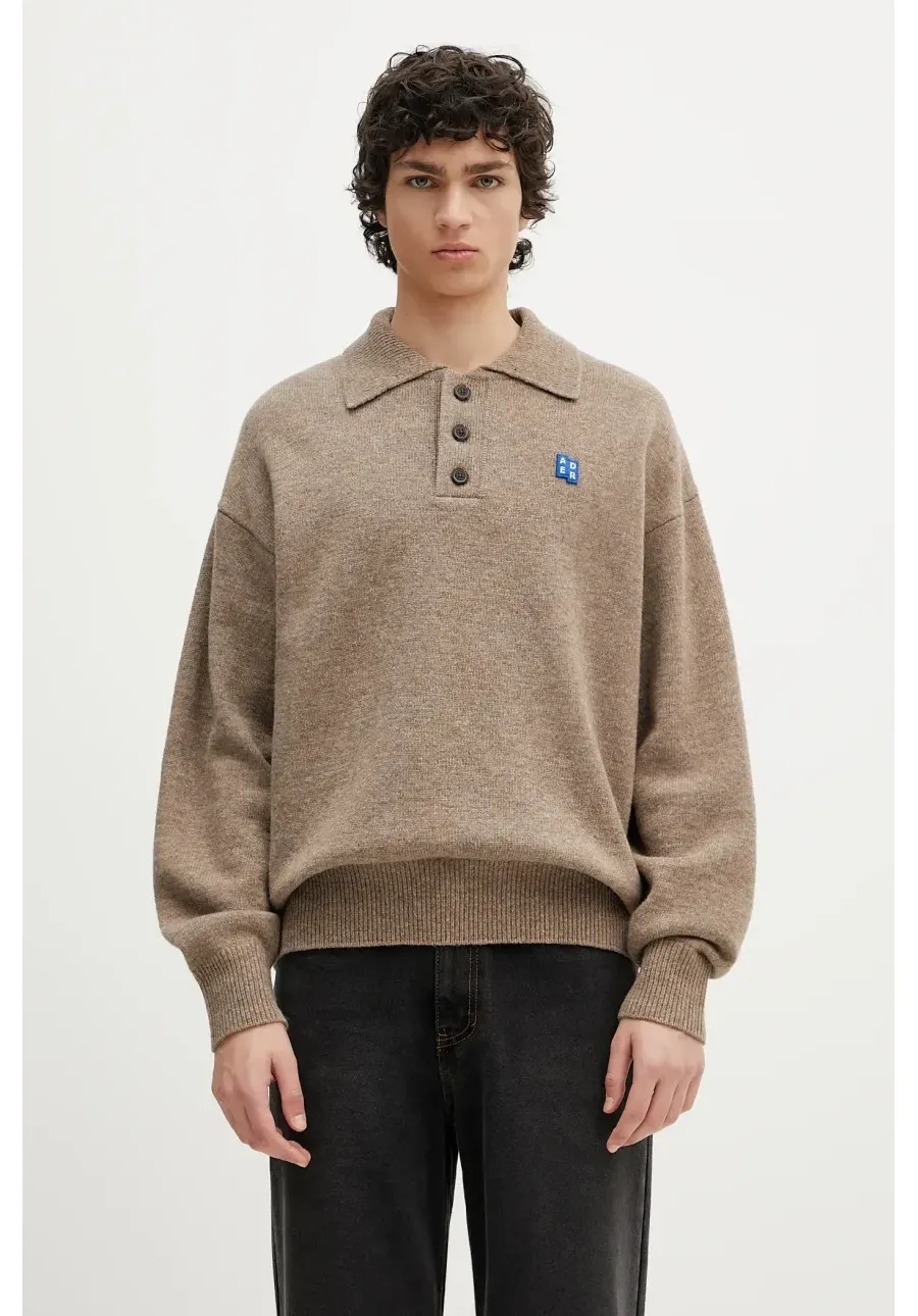 obrazek 1 Ader Error sweter wełniany Apparel-Top męski kolor brązowy BO42FYKT0102BG