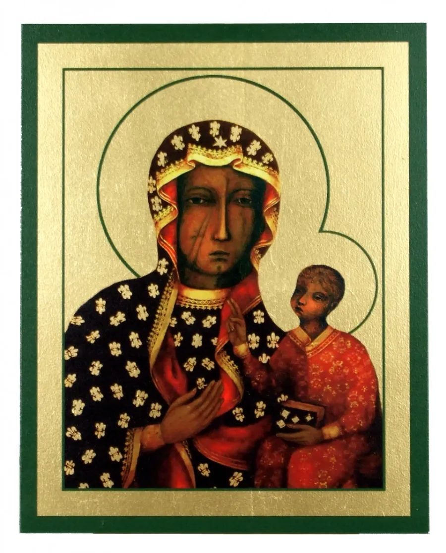 obrazek 1 Wyjątkowa Ikona Złocona Matka Boska Częstochowska 10x13 cm