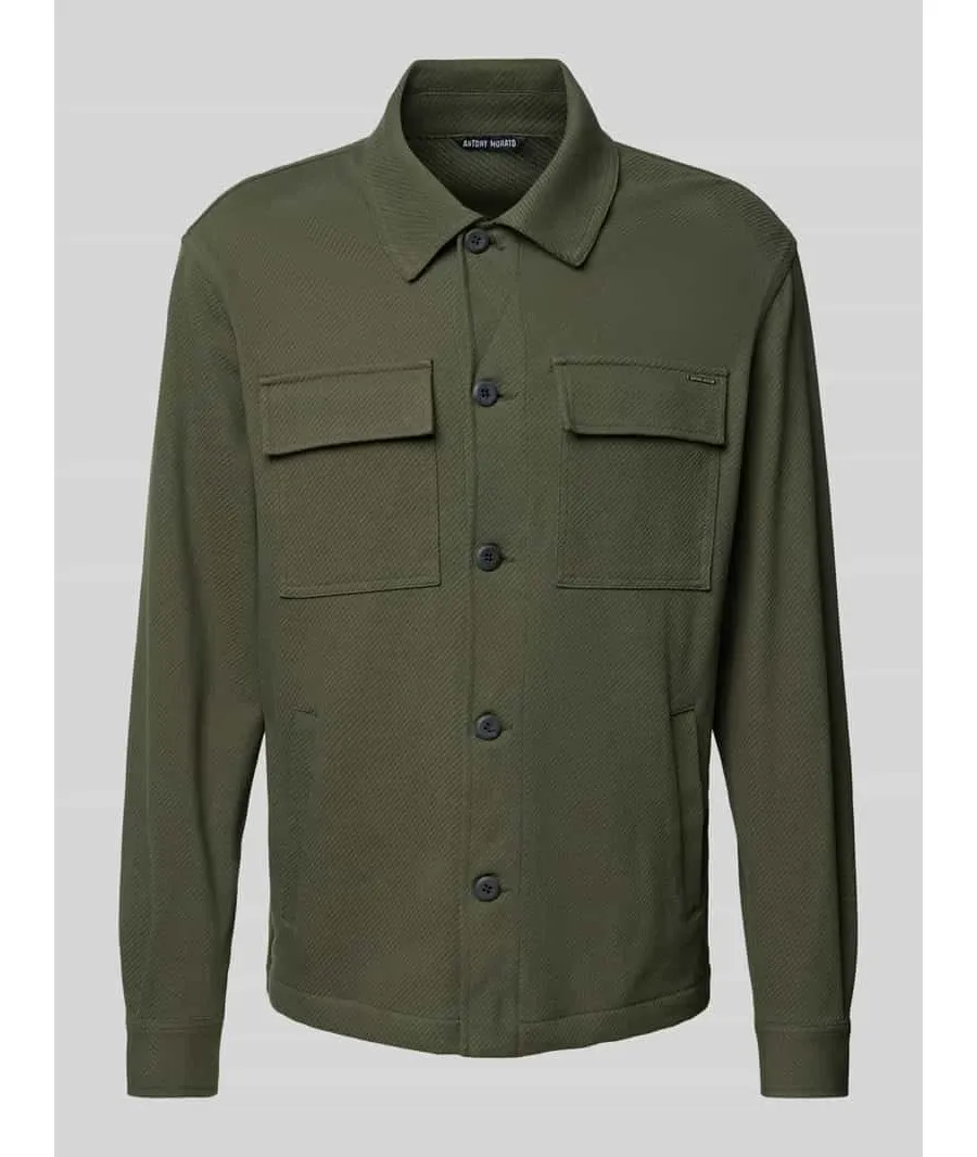 obrazek 1 Kurtka koszulowa o kroju regular fit z detalem z logo